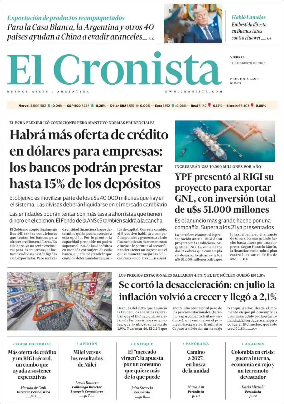 Estudios Max | NOTI CHACO - Tapa del diario Cronista