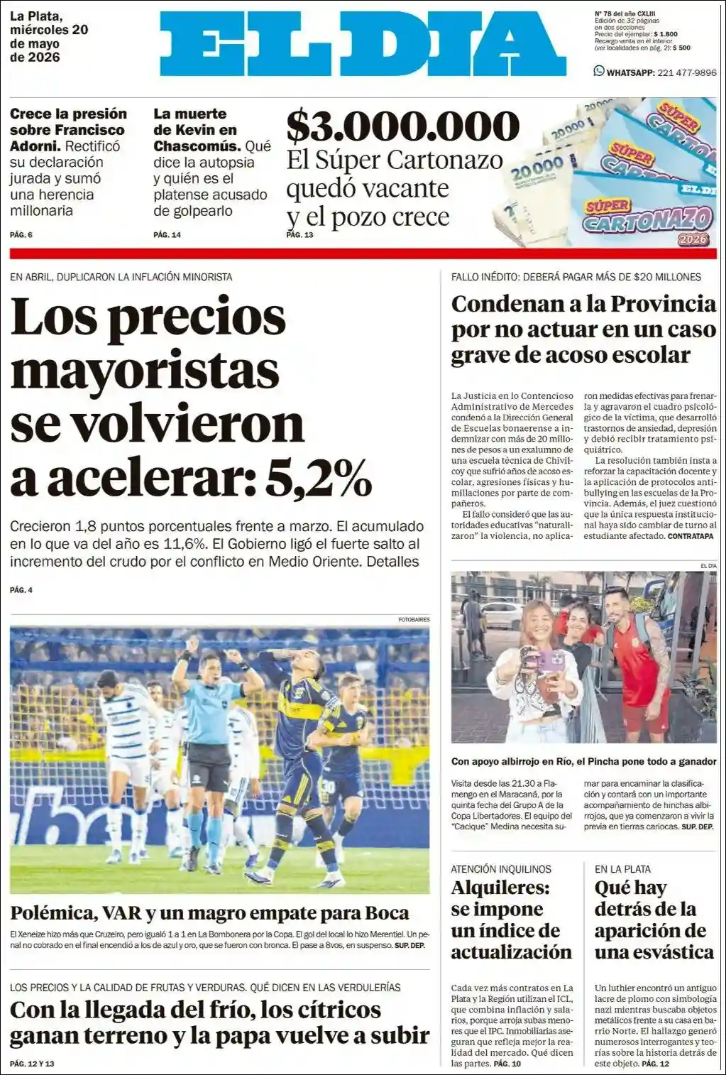 Estudios Max | NOTI CHACO - Tapa del diario El Dia