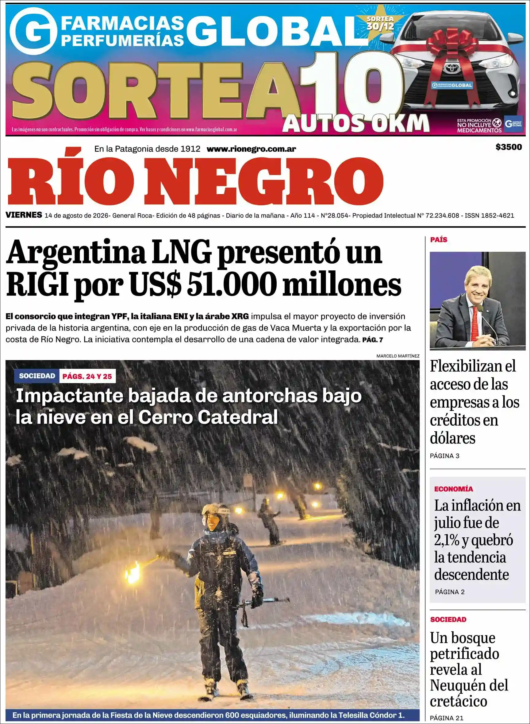 Estudios Max | NOTI CHACO - Tapa del diario Rio Negro