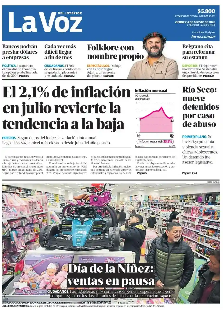 Estudios Max | NOTI CHACO - Tapa del diario La Voz