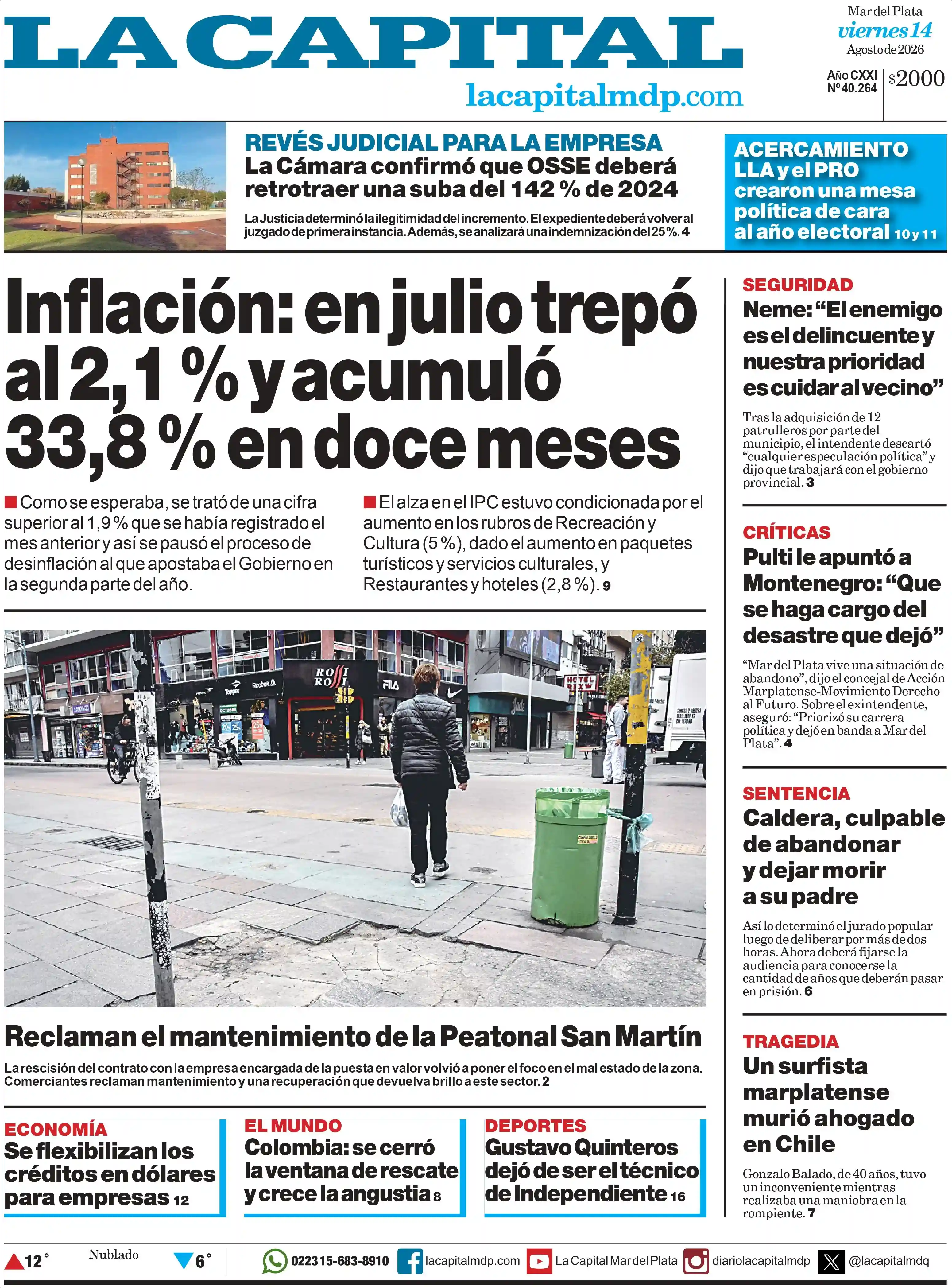 Estudios Max | NOTI CHACO - Tapa del diario La Capital