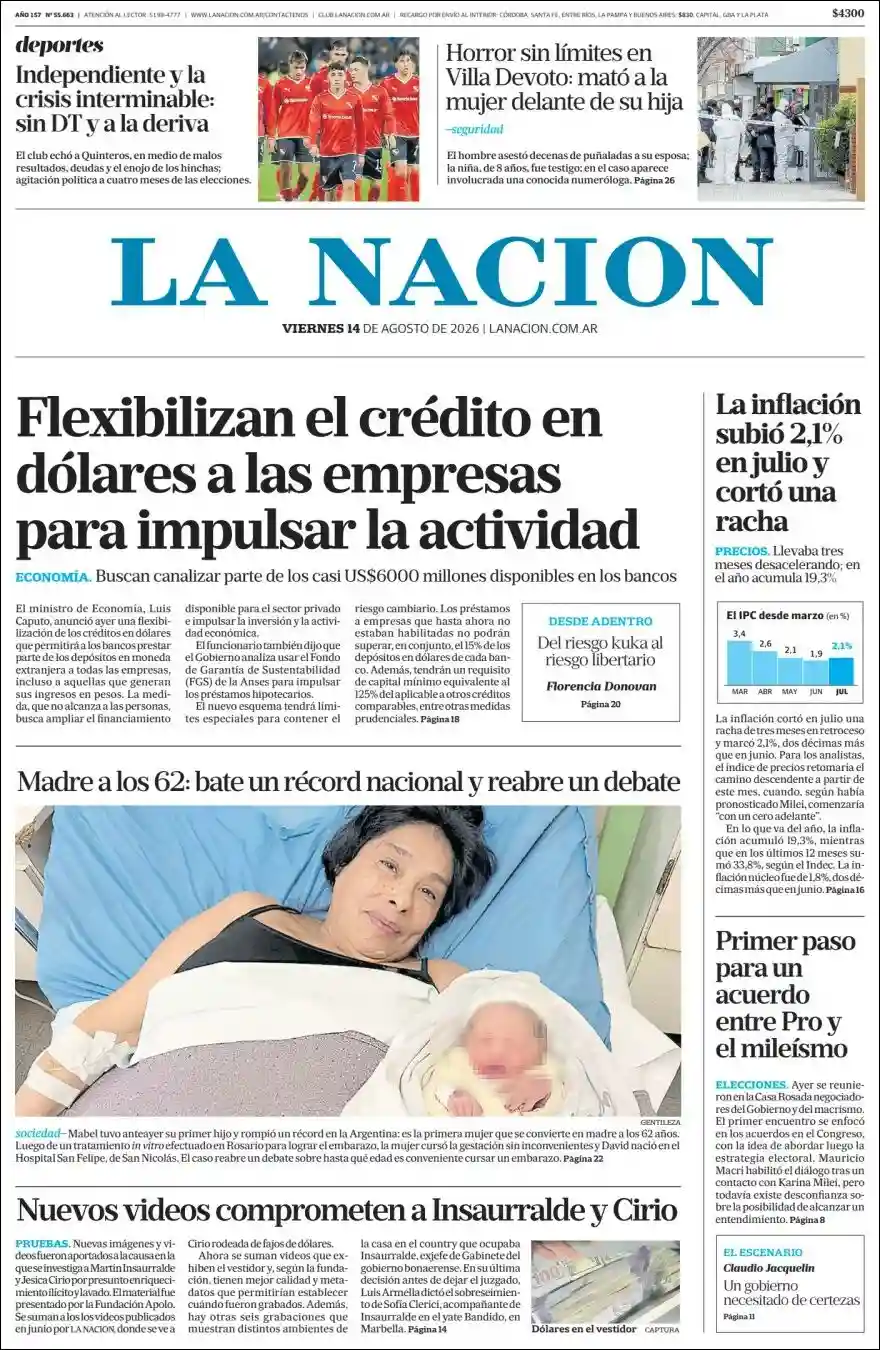 Estudios Max | NOTI CHACO - Tapa del diario Nacion